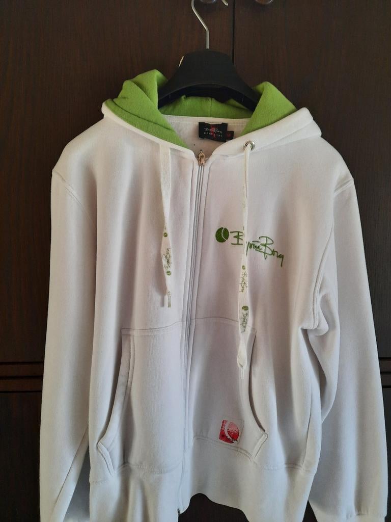 Gilet à capuche blanc avec capuche verte, Taille 38/40 (M), Enlèvement ou Envoi, Comme neuf, Bjorn Borg