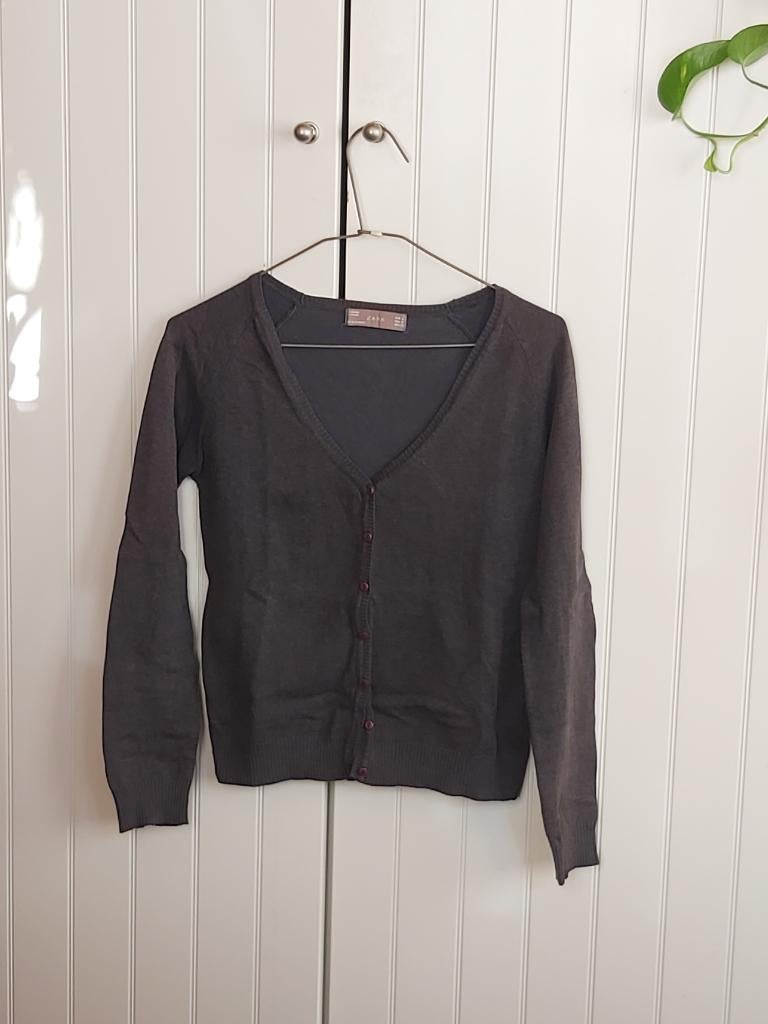 Donkergrijs vest met V-hals en knoopsluiting, Kleding | Dames, Ophalen, Zara, Maat 36 (S), Grijs