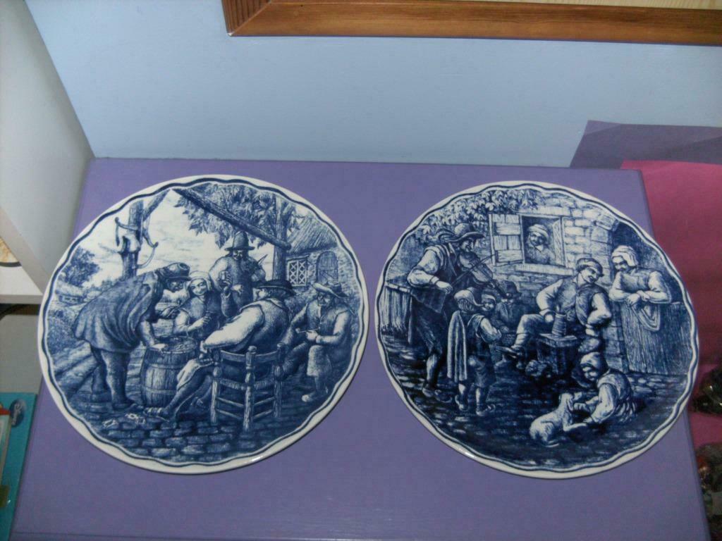 2 Oude wandborden: boch frères (la louvière belgium), Antiquités & Art, Antiquités | Céramique & Poterie, Enlèvement ou Envoi