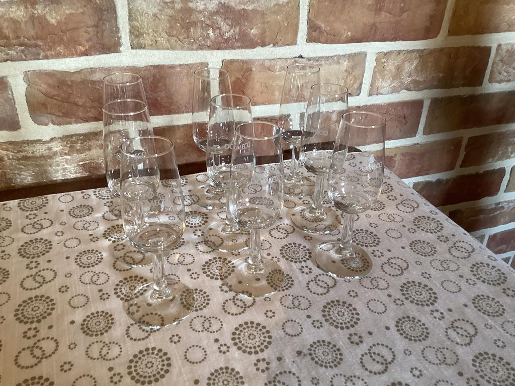 9 sherry- porto glazen., Enlèvement, Comme neuf