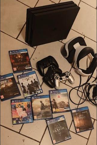 PS4 1TB VR Bundle & Camera + 3 manettes & 8 jeux, Enlèvement ou Envoi, Avec 3 manettes ou plus, Utilisé, 1 TB