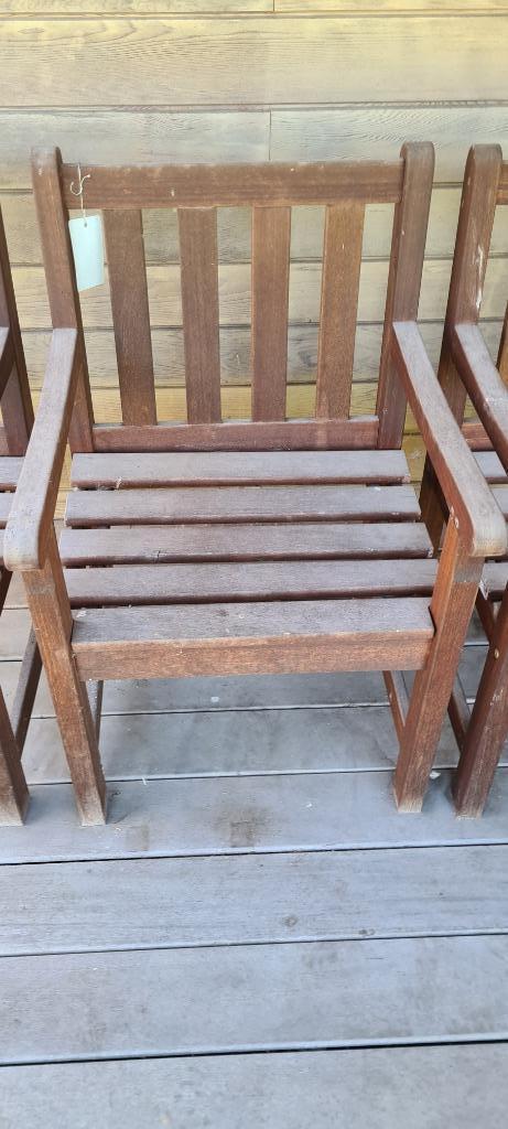 TUINSTOEL HOUT BANGKIRAI, kwaliteit, NOG 1 STUK, Tuin en Terras, Ophalen, Zo goed als nieuw, Hout