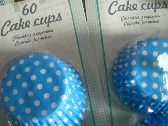 Bakvormen papier - cup cake cups blauw 2 x 60 stuks, Ophalen of Verzenden, Nieuw, Cupcakes, Bakvorm