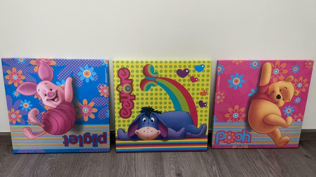 3 kaders (canvas) winnie the pooh, Ophalen, Zo goed als nieuw