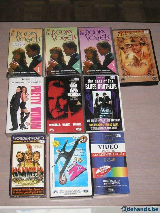 9 video VHS/SCV van bekende films  1 euro/st + nieuwe VHS, Ophalen of Verzenden