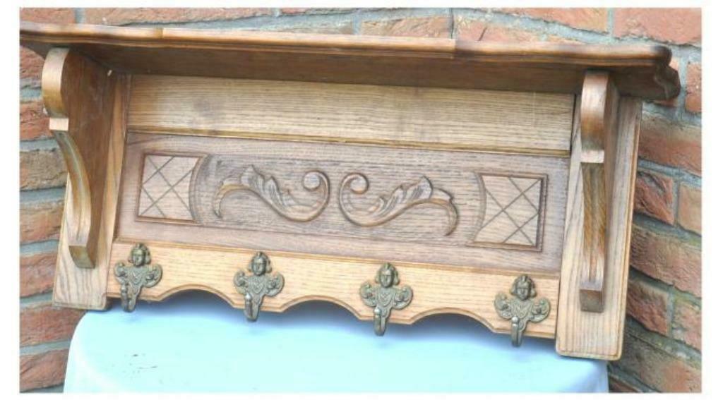 §porte manteau avec planche a chapeau, Antiquités & Art, Enlèvement ou Envoi