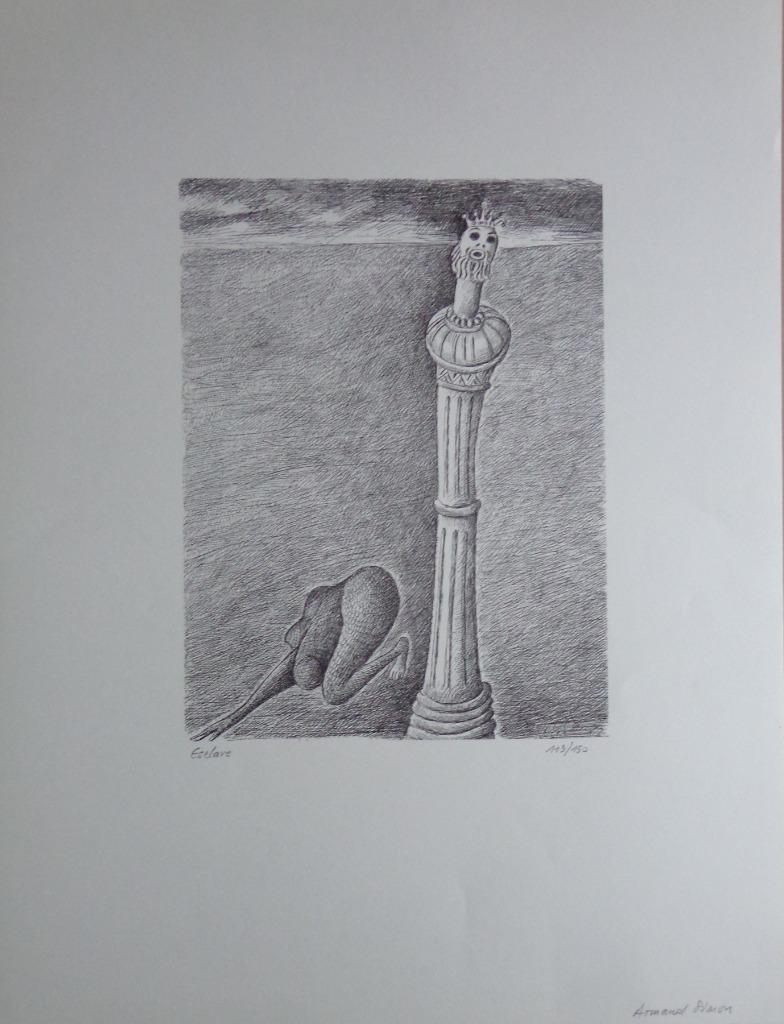 ARMAND SIMON / LOT 10 STUKS / ZW-W LITHO / 66x50cm / SIG, Enlèvement ou Envoi