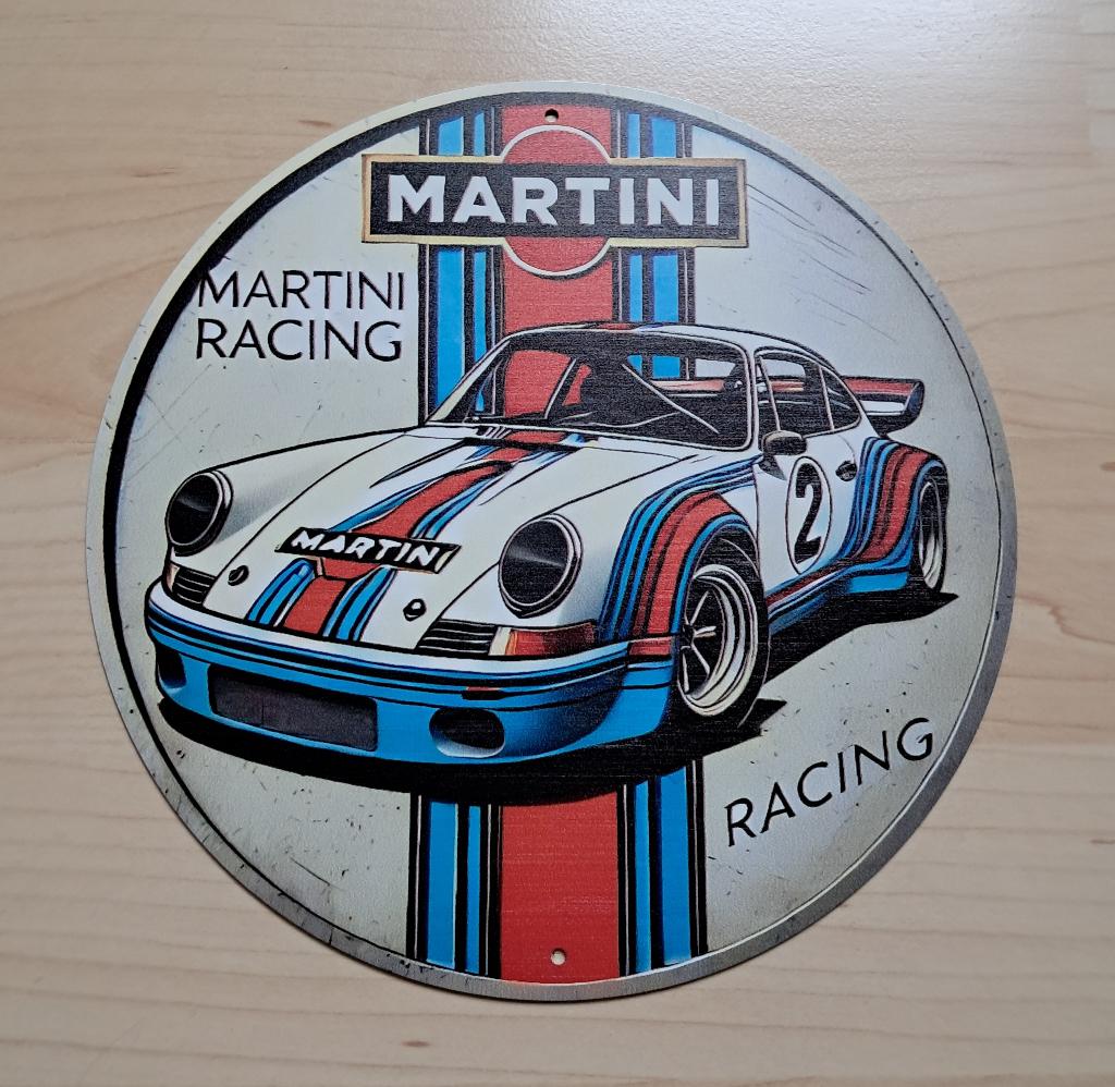 Martini / Porsche retro look reclame bord., Verzamelen, Merken en Reclamevoorwerpen, Ophalen of Verzenden, Nieuw, Reclamebord