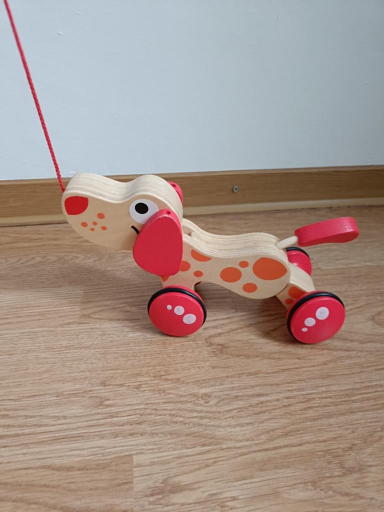 Houten trekhond met wieltjes 1+, Ophalen, Gebruikt, Rij- of Hobbelspeelgoed
