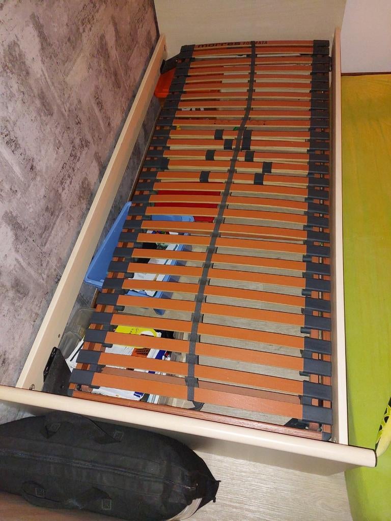1 persoonsbed met lattoflex zonder matras, Ophalen, 90 cm, Matras