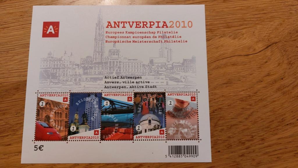 België: Antverpia 2010, Europees kampioenschap - BL153, Sans timbre, Enlèvement ou Envoi, Non oblitéré, Timbre de poste aérienne