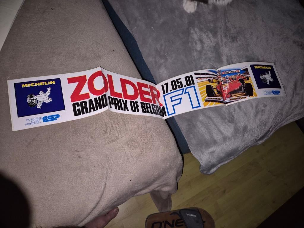 Grote sticker zolder grand prix of belgium F1, Verzenden