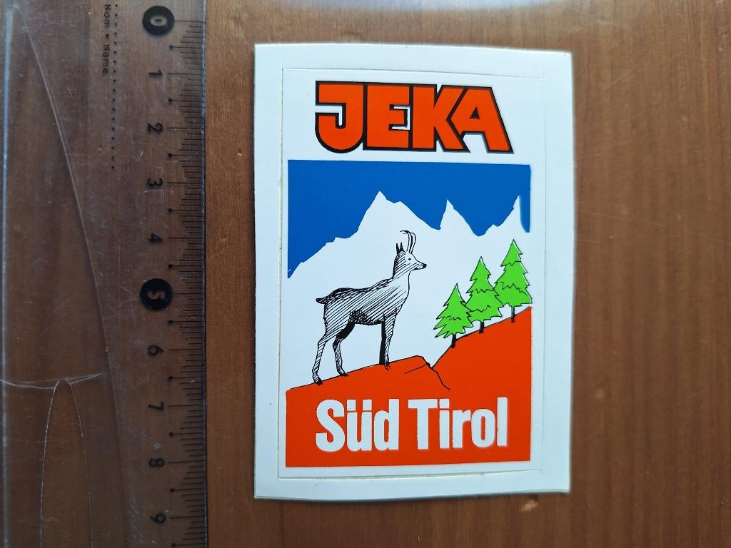 Vintage sticker Jeka Süd Tirol, Enlèvement ou Envoi, Utilisé, Marque