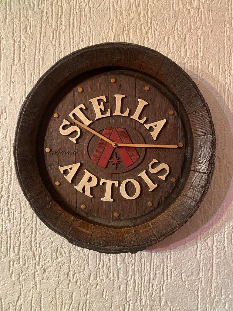 STELLA  ARTOIS  reclame klok  1973-1975, Ophalen of Verzenden, Gebruikt, Reclamebord, Plaat of Schild, Stella Artois