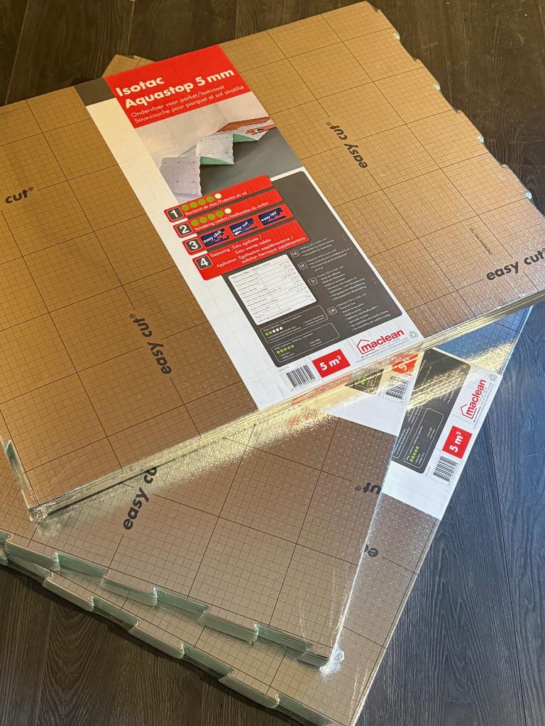 Ondervloer 15m2 Isotac Aquastop 5mm, Synthétique, Enlèvement, 150 cm ou plus, Autres types