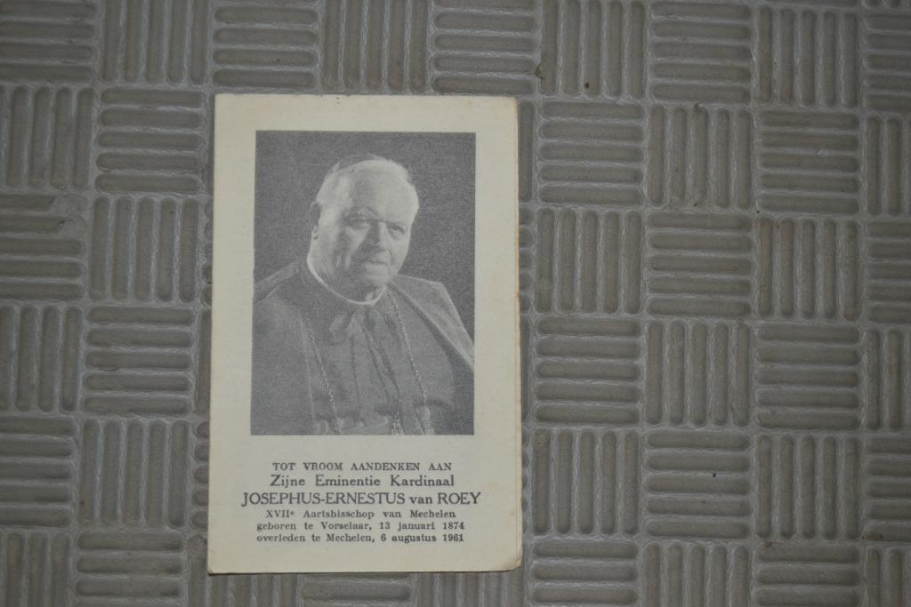 Bidprentje/rouwgebed Kardinaal van Roeyen (1961), Verzamelen, Ophalen of Verzenden, Bidprentje