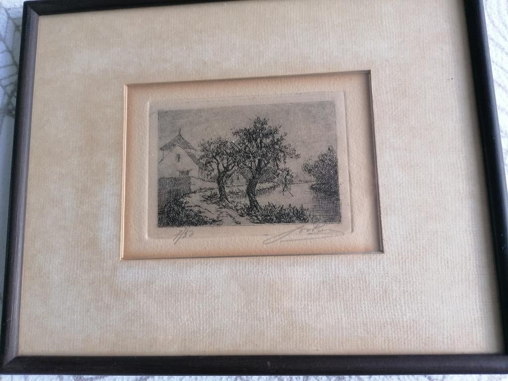 Ets Jos Pas 7/50, Antiek en Kunst, Kunst | Etsen en Gravures, Ophalen