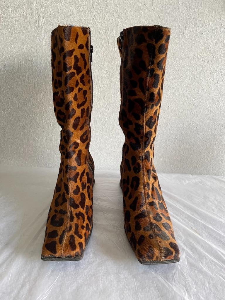dames laarzen panter motief leer/huid maat 38 als nieuw, Kleding | Dames, Hoge laarzen, Bruin, Ophalen of Verzenden, Zo goed als nieuw