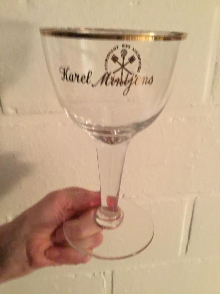 Verre trappiste westmalle Karel mintjens, Enlèvement ou Envoi, Comme neuf, Verre à bière