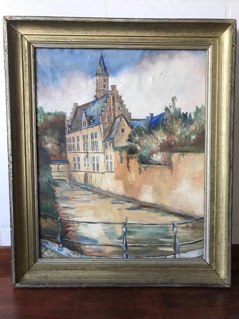 oud schilderij op doek, Ophalen