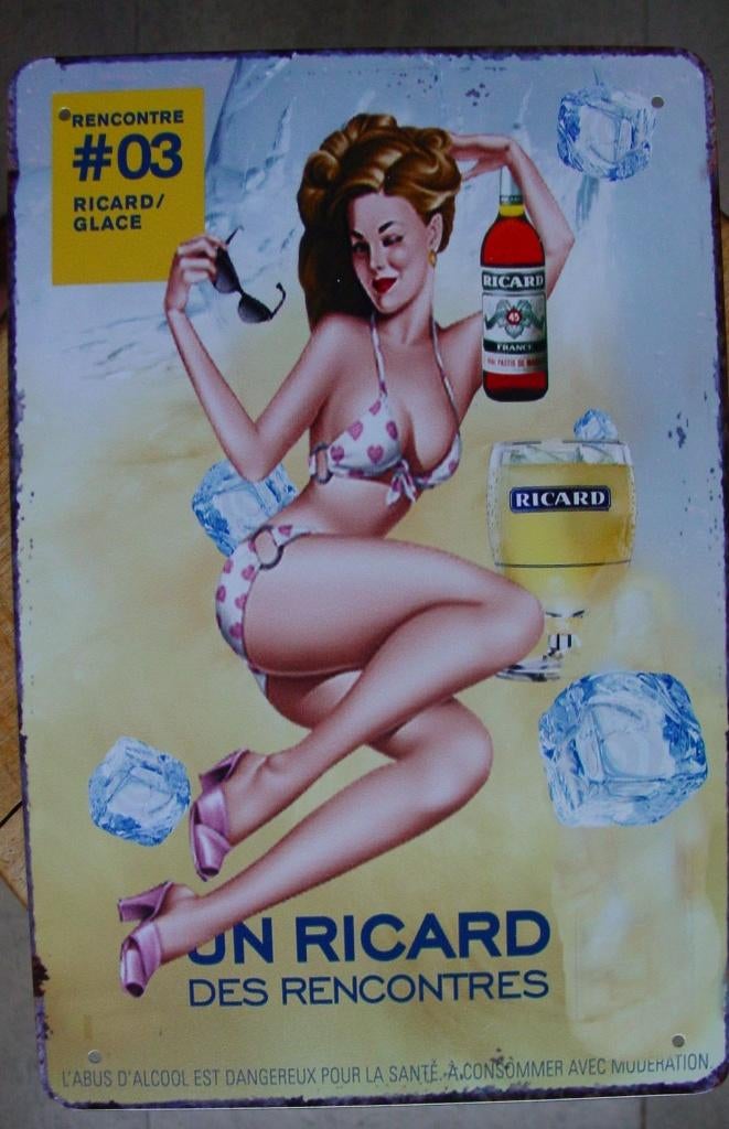 RICARD REKLAME -METAAL-, Verzamelen, Ophalen of Verzenden