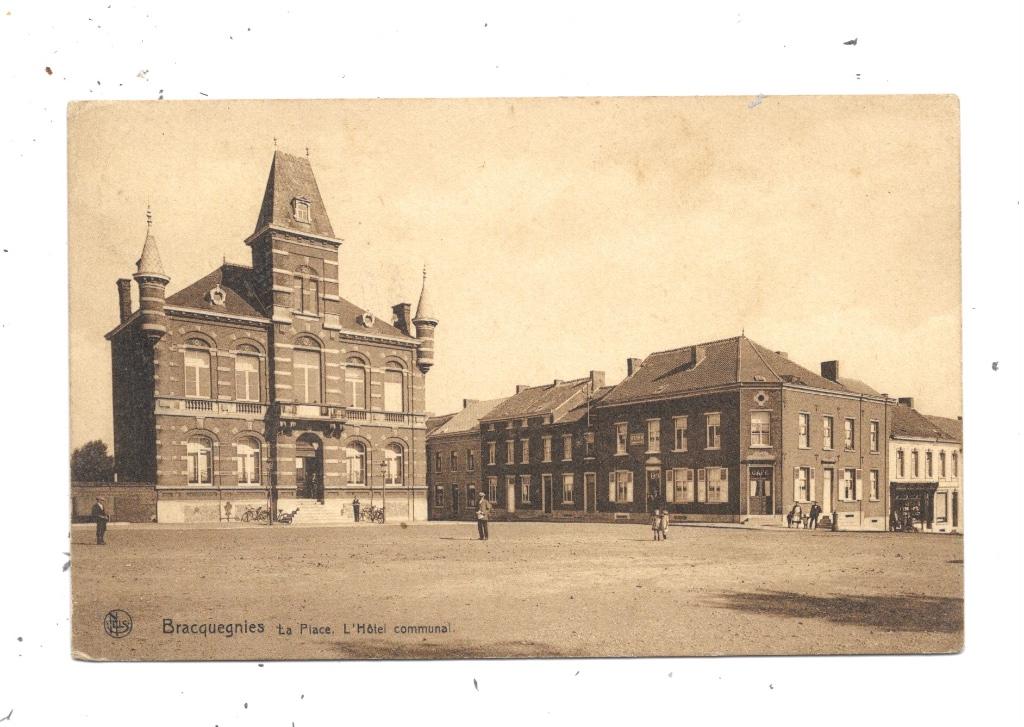 Bracquegnies NA30: La Place, l'Hôtel communal 1935, Collections, Envoi, 1920 à 1940, Affranchie, Hainaut