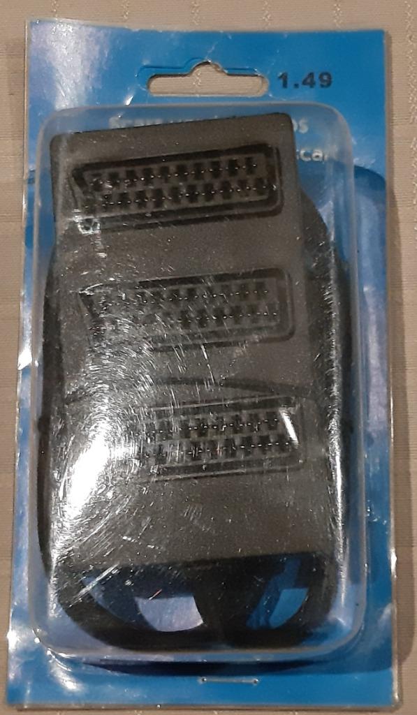 3-voudige scart verdeler, Audio, Tv en Foto, Audiokabels en Televisiekabels, Ophalen of Verzenden, Nieuw, Minder dan 2 meter, Scartkabel