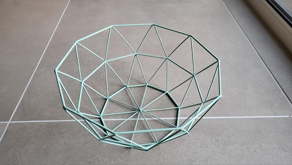 Turquoise fruitmand, Huis en Inrichting, Woonaccessoires | Schalen en Manden, Ophalen of Verzenden, Zo goed als nieuw
