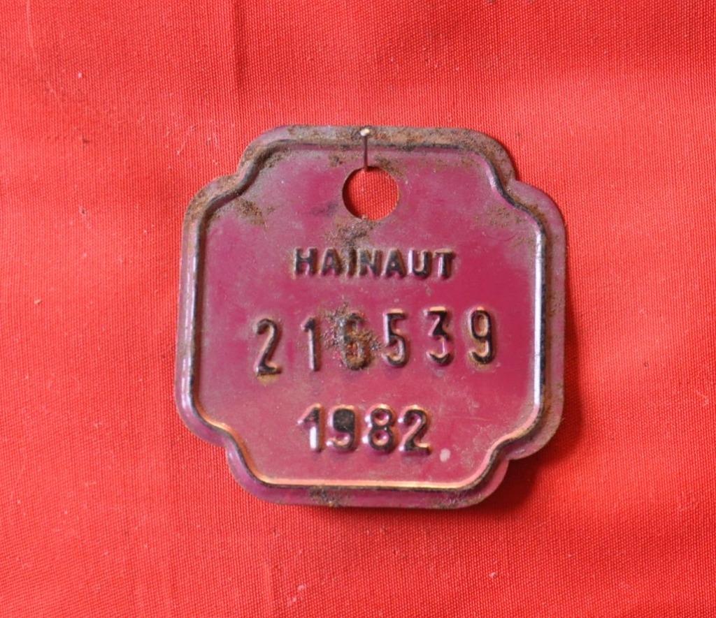 plaque de velo hainaut 1982, Enlèvement ou Envoi, Utilisé