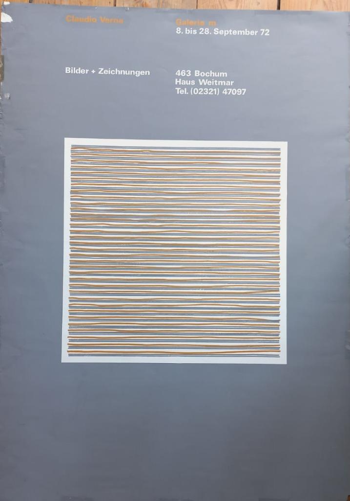affiche Claudio Verna Galerie m Bochum 1972, Antiek en Kunst, Ophalen of Verzenden
