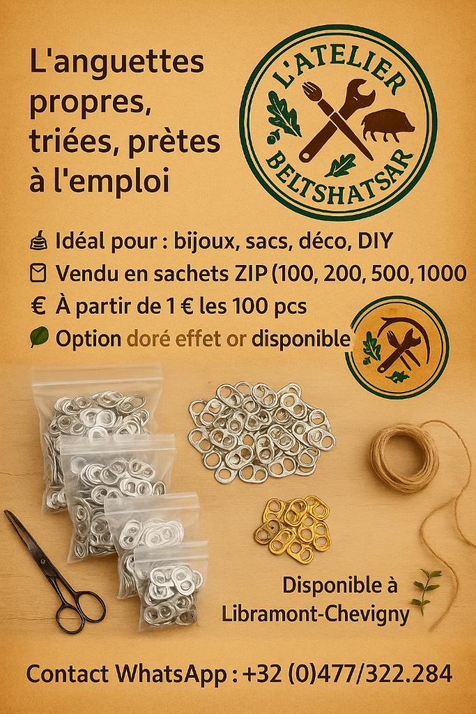 Languettes de canettes triées & nettoyées, Bijoux, Sacs & Beauté, Bracelets à breloques, Enlèvement ou Envoi, Comme neuf, Autres matériaux