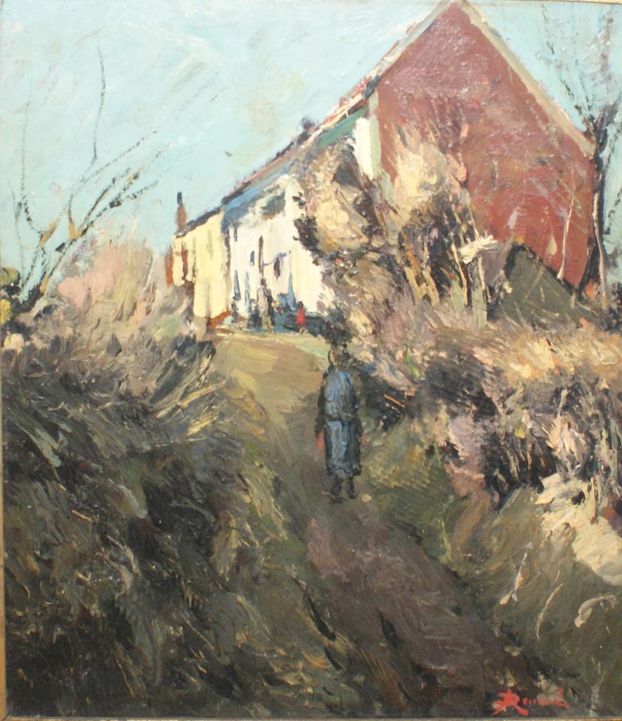 Auguste Drumé: Naar huis (47 x 51 cm), Antiquités & Art, Art | Peinture | Classique, Enlèvement ou Envoi