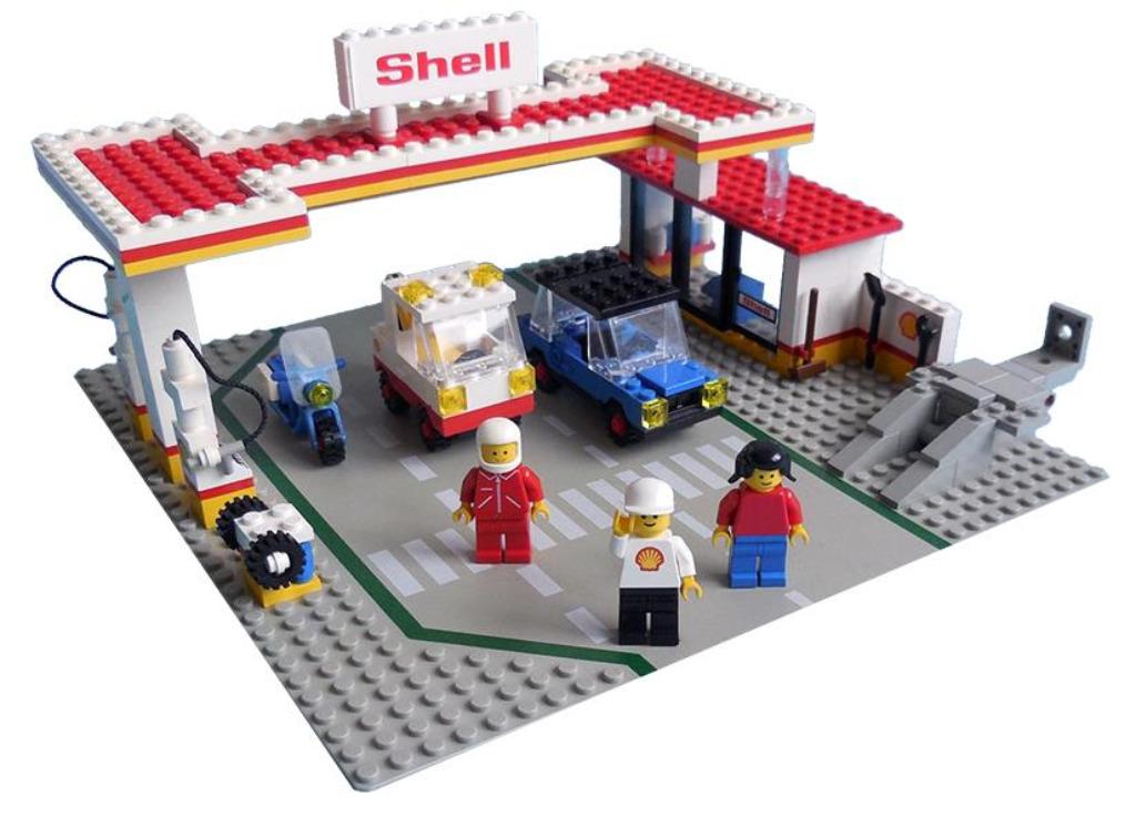 LEGO Classic Town pomp 6371 Service Station Shell, Enlèvement ou Envoi, Comme neuf, Ensemble complet, Lego