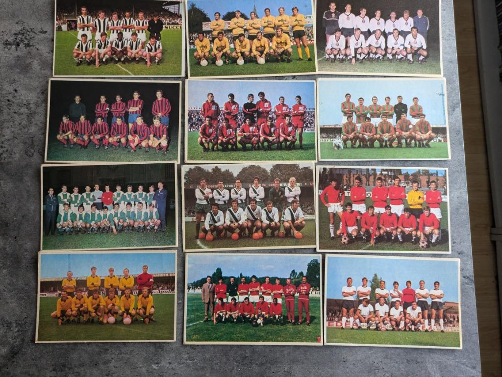 CARTES POSTALES ÉQUIPES DE FOOTBALL FIN DES ANNÉES 60 12X, Envoi