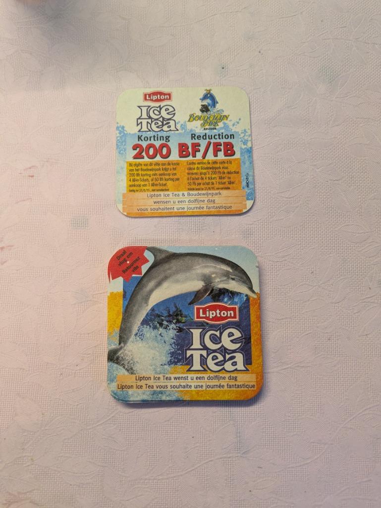 Lipton ice tea - Boudewijnpark, Verzamelen, Ophalen of Verzenden, Zo goed als nieuw, Viltje(s)