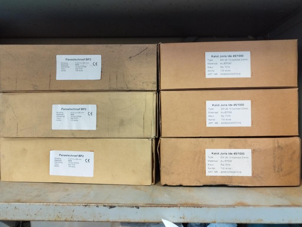 Sandwichpaneelschroef 6.3x265mm + kalot 45/1000 - 1000 stuks, Ophalen, Nieuw, Inox, Schroeven