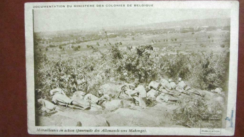 POSTKAARTEN BELGISCH CONGO- MITRAILLEURS IN ACTIE-MAHENGE, Verzamelen, Ophalen of Verzenden, Ongelopen