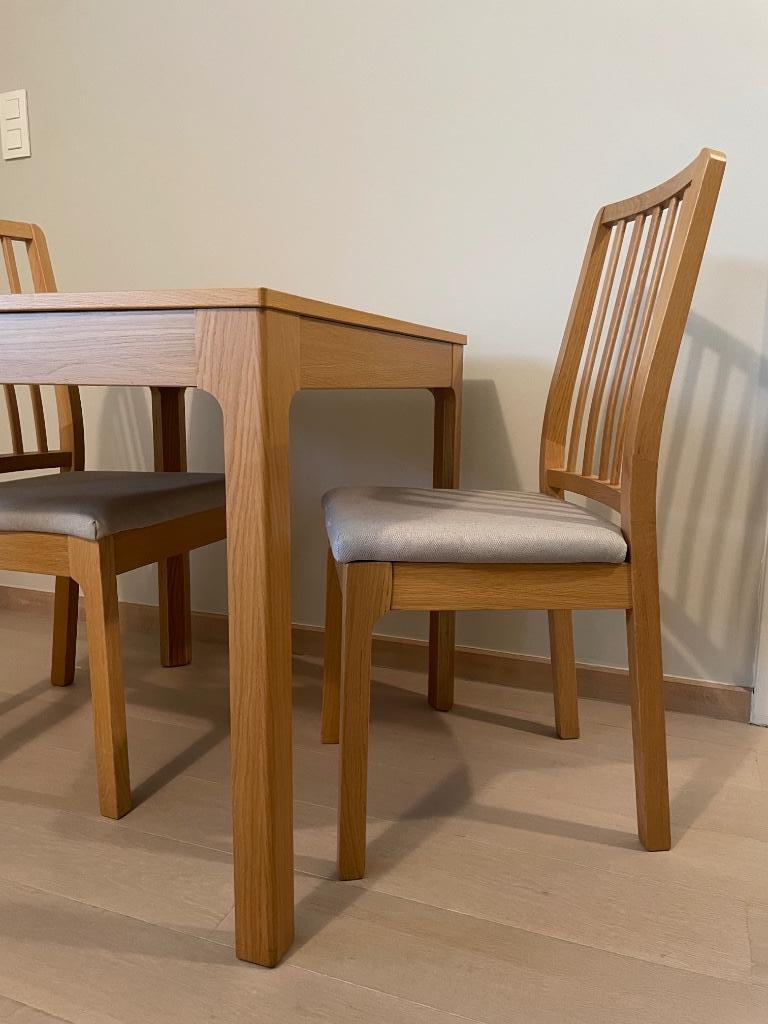 Uitschuifbare tafel met 2 stoelen, Maison & Meubles, 100 à 150 cm, Quatre personnes, Comme neuf, Enlèvement