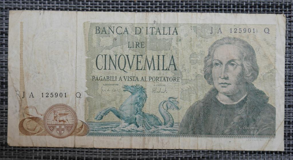 Bankbiljet 5000 lira Italië 1971, Ophalen of Verzenden, Italië, Los biljet