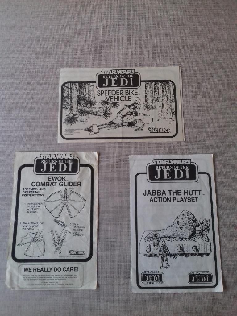 Star Wars vintage lot 48  Notice Jabba bi-logo, Glider, Bike, Enlèvement ou Envoi, Utilisé, Livre, Poster ou Affiche