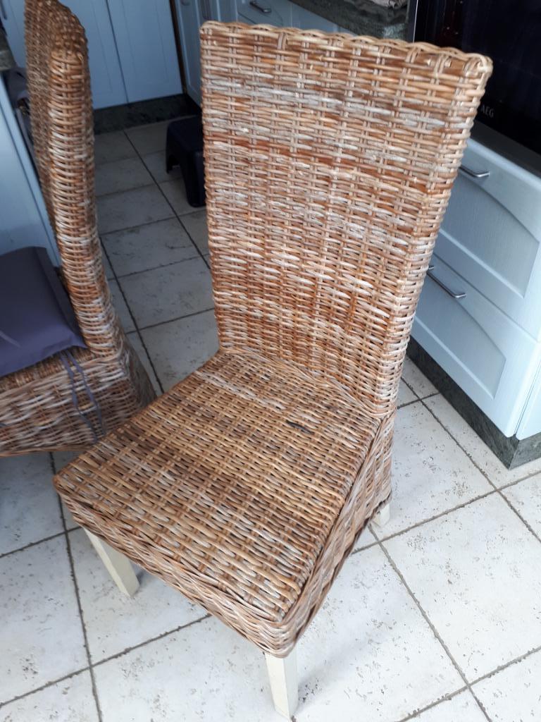 Chaises, Maison & Meubles, Chaises, Comme neuf, Quatre, Osier ou Rotin, Autres couleurs, Enlèvement