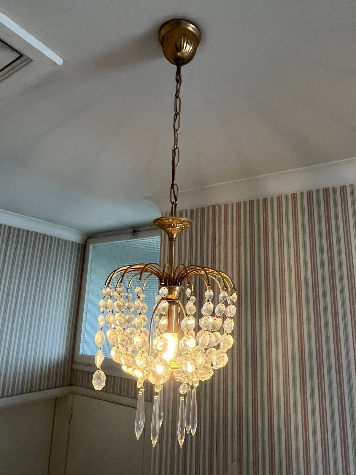 Antiek luchter, Huis en Inrichting, Lampen | Kroonluchters, Ophalen, Zo goed als nieuw