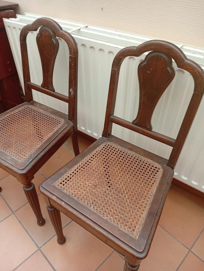 Chaises Art Nouveau 1900  Bois Massif & Cannage Parfait, Antiquités & Art, Enlèvement