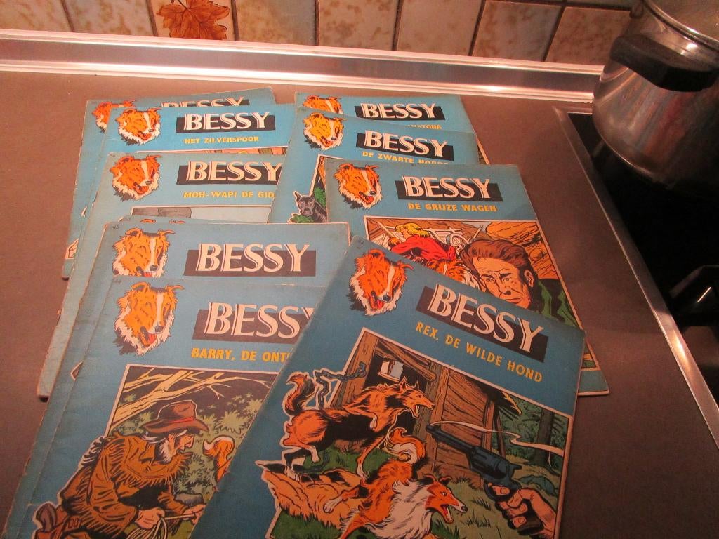 10 oude Bessy's in eerste druk - jaren '60, Boeken, Stripverhalen, Gelezen, Meerdere stripboeken, Studio  Vandersteen, Ophalen of Verzenden