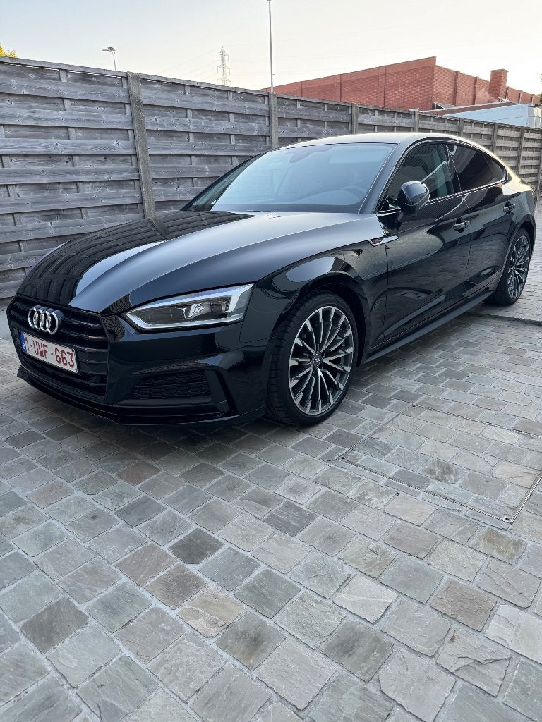 Audi A5 Sportback 2.0 TFSI g-tron S-Tr | Uniek: 31.100 km!, Auto's, 4 zetels, CNG (Aardgas), Zwart, Leder