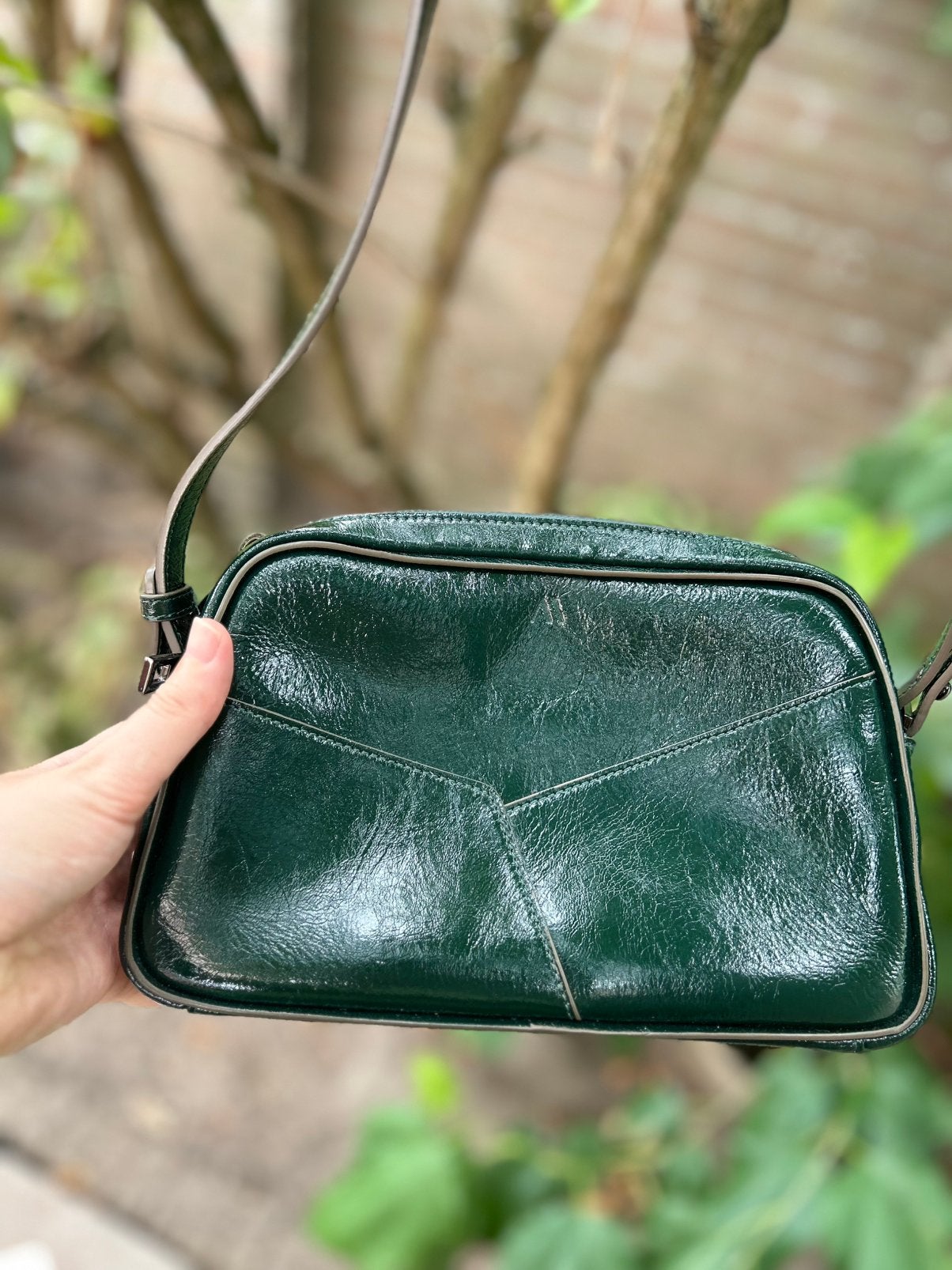 Nouveau KAAI mini Bowler en cuir verni vert mousse, Neuf, Autres marques, Cuir, Vert