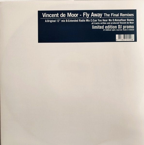 Vincent De Moor - Fly Away (The Final Remixes), Cd's en Dvd's, Trance, Promo, Ophalen of Verzenden, Zo goed als nieuw
