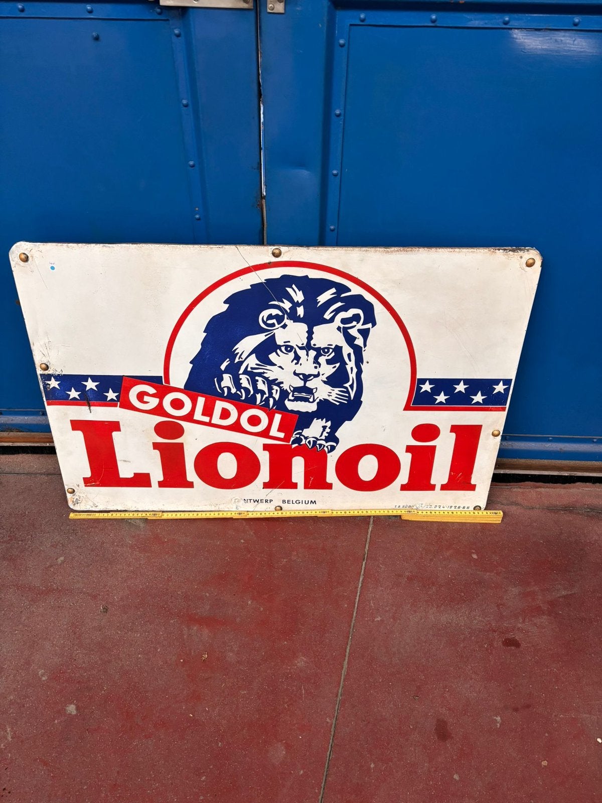 Plaque lionoil 1965 tole pas plaque emaillee , reclambord, Enlèvement, Comme neuf