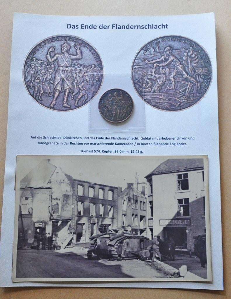 Bataille de pièces à Dunkerque + 6 photos mai 1940, Envoi, Marine, Emblème ou Badge