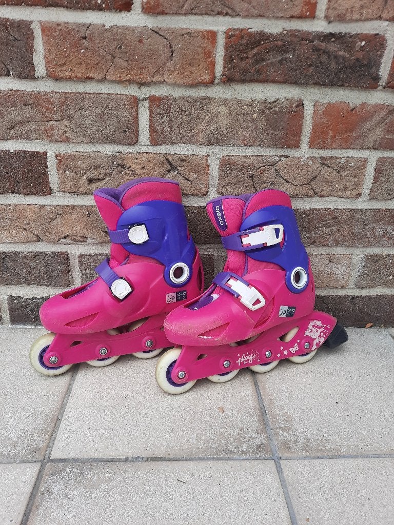 patins à roulettes taille 31-34, Rollers 4 roues en ligne, Réglable, Enlèvement, Utilisé